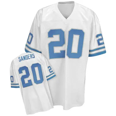 Barry Sanders Men's Authentic White Detroit Lions Throwback Jersey